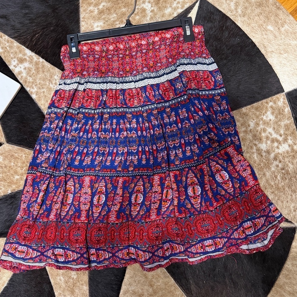 Bohemian Red and Blue Women's Skirt #0091